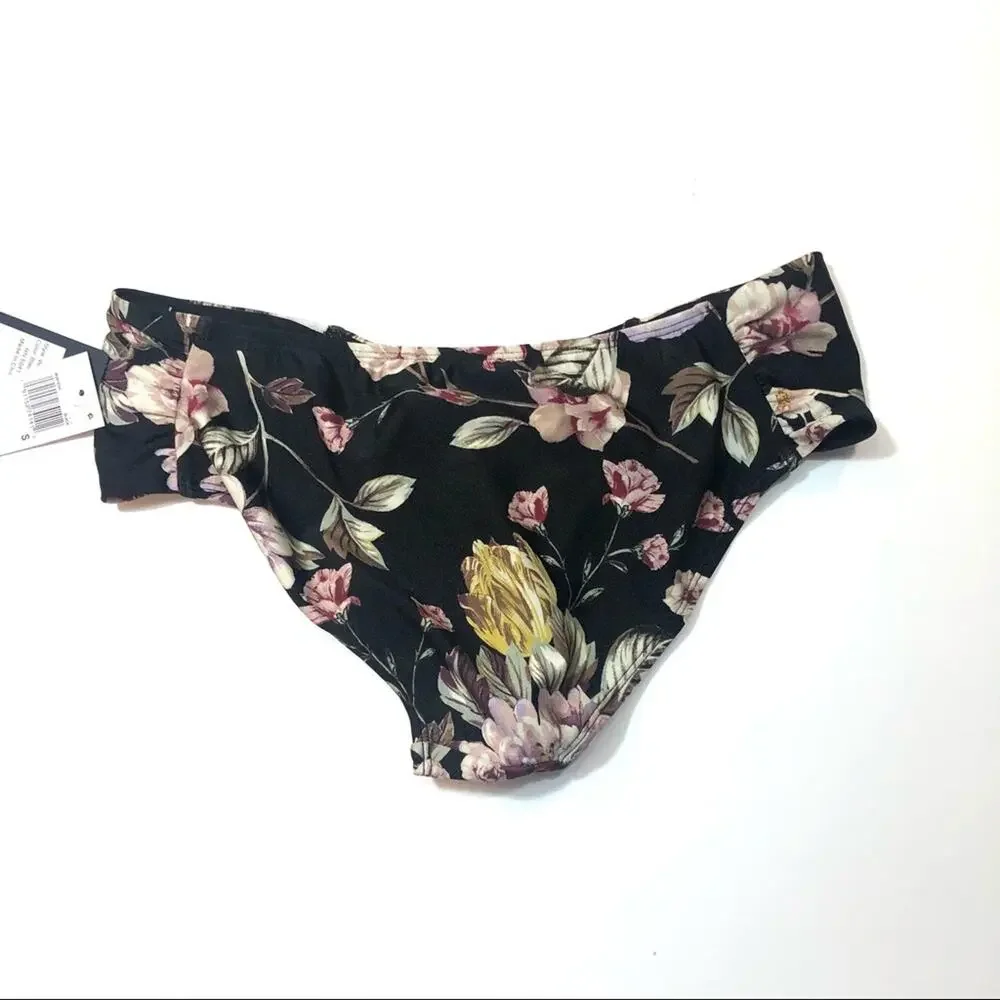 Rachel Roy Rusched Side floral Swim bikini Bottom